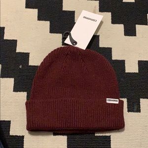 Converse burgundy beanie
